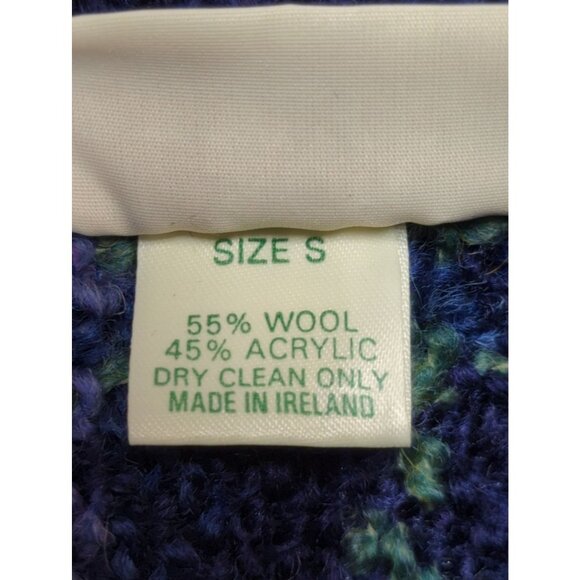 Boyne Valley Weavers Size S Womens Blue Green Plaid Zip Coat Jacket Ireland - Picture 3 of 11